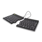 R-Go Split, Clavier Ergonomique, Bluetooth 5.0, avec Logiciel Anti-RSI, AZERTY Français, Design Ergonomique avec Clavier divisé, Compatible avec Windows/Microsoft/Linux/Mac, Noir