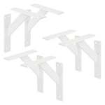 6x Support Etagere murale fixation flottante aluminium blanc