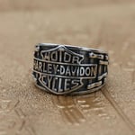 Harley Signet Ring, 925 Sterling Silver Biker Ring