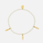 Estella Bartlett Feather Glass Pearl Gold-Tone Bracelet