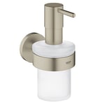 Grohe 40448EN1 | Essentials Distributeur de Savon W/Holder, Nickel Brossé