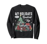 My Holidays Are All booked Up Raccoon Christmas Book Lover Sweatshirt