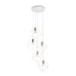 Ice Indoor 5 Lights Cage Cluster Drop Ceiling Pendant Lamp White E27