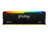 Kingston FURY Beast RGB - DDR4 - modul - 16 GB - DIMM 288-pin - 3600 MHz / PC4-28800 - CL18 - 1.35 V - ej buffrad - icke ECC - svart
