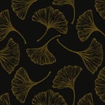 Yomshi Peel and Stick Wallpaper Black and Gold Self Adhesive Wallpaper Ginkgo Leaf Wallpaper Waterproof Vinyl Wrap Vintage Wallpaper for Wall Furniture Shelf Cabinet 44CM×3M