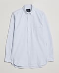 Drake's Striped Button Down Oxford Shirt Blue