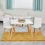 Liberty House Toys Kids Table and Chair Set - Wood White