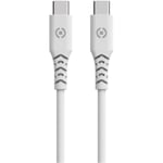 Celly Planet USB-C - USB-C-kabel 1,5m av 100% återvunnen plast Vit