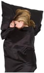 Lifeventure 65650 Silk Ultimate Sleeping Bag Liner, Mummy (Black) Unisex-Adult