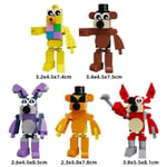 Lasten 5-pakkaus FNAF Five Nights At Freddy's Building Blocks Toimintahahmot Lelut