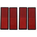 4X Rectangle Rouge RéFlecteurs Universel pour Motos VéLos Dirt Bikes