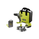 Ryobi - Pack Perceuse-visseuse R18DD3-2415BS 18V One+ - 2 batteries 4,0 Ah - 1,5Ah - Chargeur - Coffret 46 accessoires mixtes RAK46MIX