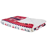 Plaid Cocooning Décoratif Ultra Doux Réversible Rouge et Blanc Motif Noël 150 x