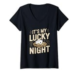 Womens It's My Lucky Night Funny Casino Gambling V-Neck T-Shirt