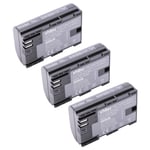 3 Batteries remplace Canon LP-E6 1300mAh 7,4V