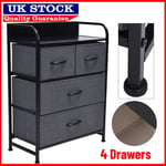 3Layer Fabric Chest of Drawers Cabinet Storage Unit Bedside Table with 4 Drawers