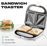 Sandwich Maker 750W Ultimate Perfect Toasties & Effortless Cleanup!