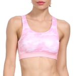 QIANZI Sports Bra for Women,Camouflage Criss-Cross Back Padded Strappy Sports Bras Medium Support Yoga Shockproof Workout Bra Pink-XXL