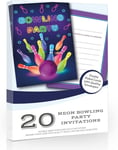 Olivia Samuel 20 x Neon Bowling Party Invitations from Ready to Write with Enve