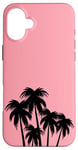 Coque pour iPhone 16 Plus Palmier noix de coco noir tropical