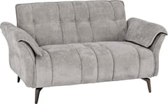 Amalfi 2 Seater Sofa in Grey Fabric with Metal Legs 2 Man Delivery