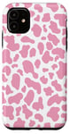 iPhone 11 pink cow print pattren - flower pink Cow Pattern man women Case