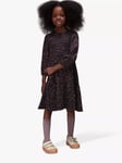 Whistles Kids' Smudge Animal Print Dress, Primrose/Multi