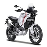 Maisto M34007-22989 DUCATI DESERTX Motorbike-Incredibly Detailed Die-Cast Replica Collectible Model-1:18 Scale Motorcycle, White