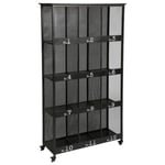 Bibliothèque de 12 cases Torof Atmosphera H. 180,5 cm en métal noir