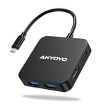 ANYOYO Hub USB C, Adaptateur HDMI USB C avec 4K 30 Hz HDMI, 100 W PD, 3 USB A 3.0, 1 USB C, HUB USB C HDMI pour MacBook Pro/Air et Autres Appareils USB C