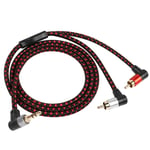 90 Degree Right Angle 3.5mm to 2 RCA Cable 3FT,2RCA Male to 3.5mm TRS Male Stereo Y Splitter Adapter for Smartphone, Speaker, MP3, Tablet & More