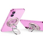 ESR HaloLock Anneau Support Magnétique pour Téléphone, Support Téléphone Compatible avec MagSafe, Grip pour Téléphone Compatible avec Les séries iPhone 16/15/14/13/12, Béquille Réglable, Rose Pastel