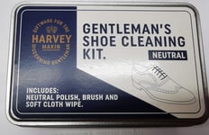 Gentleman's Shoe Cleaning Kit - neutral polish, brush & soft cloth in a tin