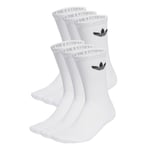 adidas Originals Strømper Trefoil Cushioned Crew 6-pack - Hvit/Sort, størrelse 34-36