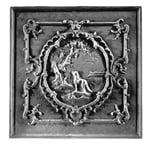 Plaque de cheminée Renard et les raisins grise L.77cm x H.76.5cm, Dommartin