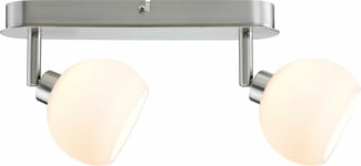 Paulmann Spots Wolbi Bâton 2x3W Fer Brossé / Blanc 230V Métal / Verre