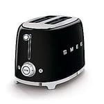 Smeg 50's Retro TSF01BLUK 2 Slice Toaster Stainless Steel in Black