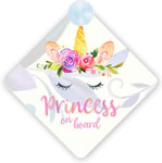 Mybabyonboard UK Unicorn Princess on Board Car Sign (002) Non Personalised Girl