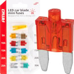 Mini Bilsäkringar Med Led-Diod 10 St Amio-04340