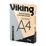 Viking A4 Coloured Paper Salmon 80 gsm Smooth 500 Sheets