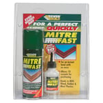 Everbuild Mitre Fast Two Part Bonding Kit – Suitable for Mitre Joints – Industrial Grade – Clear – 50g Adhesive/200ml Activator