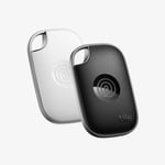 Tile by Life360 Pro (2024) - tracker Bluetooth puissant, détecteur de clés et localisateur d'objets pour clés, sacs & autres. Compatible avec iOS & Android. Tracker de téléphone. Lot de 2 (Noir/Blanc)