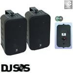 E-Audio 6.5'' Water Resistant Multi Room Background Music System Speakers- Black