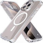 REBEL Clear Case for iPhone 15 Pro Max [Crystal Series Gen-5] Strong MagSafe Compatible, Anti-Scratch, Non-Yellowing, Protective Shockproof Bumpers, Metal Lens & Buttons, 6.7 Inch Phone 2023 (Clear)