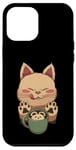 Coque pour iPhone 12 Pro Max Kawaii Kitty Latte Little Mouse Tasse à café Motif chat