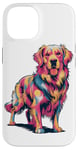 iPhone 14 Cute Colorful Golden Retriever Dog Art for Pet Lovers Case