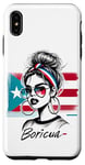 Coque pour iPhone XS Max Boricua Girl Hair Bun Bandana Porto Rico Flag Cool Fun