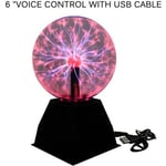 6" Usb Magic Plasma Ball - Crystal Static Ball Ljudkontrollerad Lightning Ball - Rött ljus