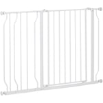 Barrière de sécurité barrière pour animal domestique longueur réglable barrière escaliers couloirs portes sans perçage en acier et abs dim. 75-115L x