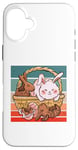 Coque pour iPhone 16 Plus Lapin de Pâques panier de chocolat œufs friandises de